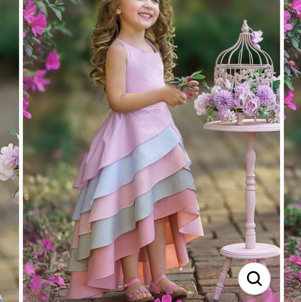 Mia Bella Layer Ruffle Dress Pastel Girl Size 10/12 for Easter/Spring